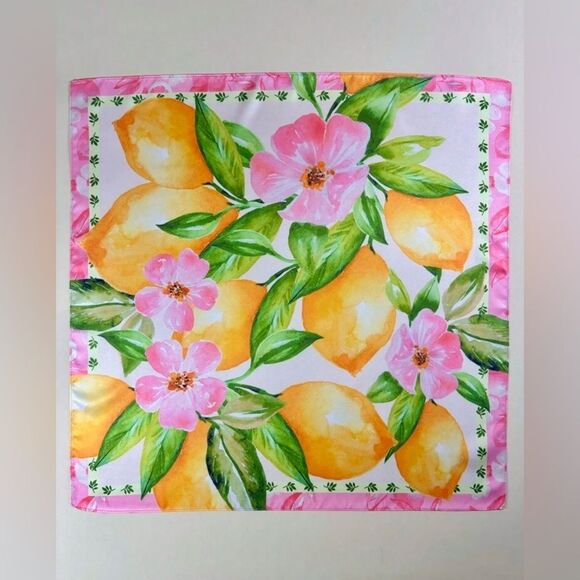 Floral Lemon Print Scarf G25 - Picture 1 of 4